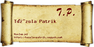 Tézsla Patrik névjegykártya